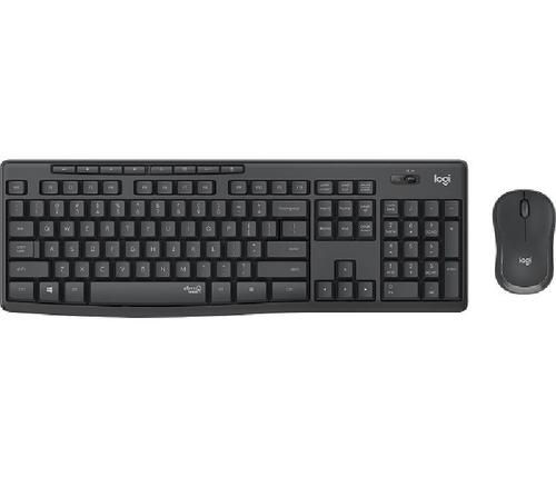 Logitech MK 295 Silent Wireless Keyboard and Mouse Combo, both in black color.